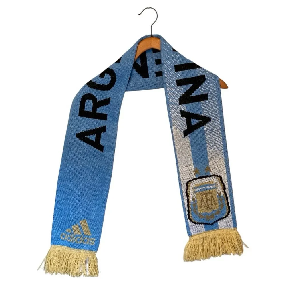 Argentina National Soccer Team Scarf Blue White Adidas Football 6x55